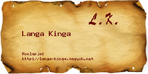 Langa Kinga névjegykártya